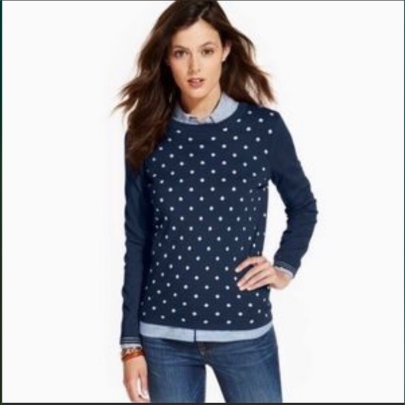 tommy hilfiger polka dot sweater